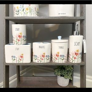 Rae Dunn NEW RELEASE Spring Flower watercolor Bathroom Accessories Set